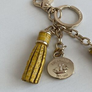 Yellow Brahmin key fob / keychain purse charm / bag charm